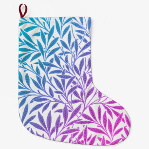 Chic Blue and Pink Colour Combination Design Large Christmas Stocking