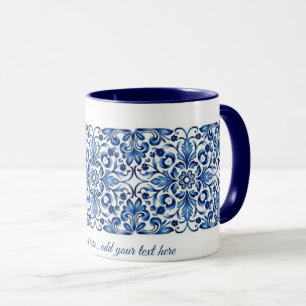 Chic Blue and White Chinoiserie Christmas Mug