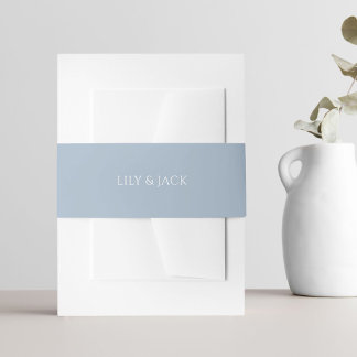 Chic Blue and White Hydrangea Wedding Invitation Belly Band