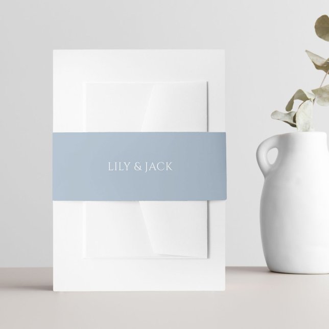  Chic Blue and White Hydrangea Wedding Invitation Belly Band (Creator Uploaded)