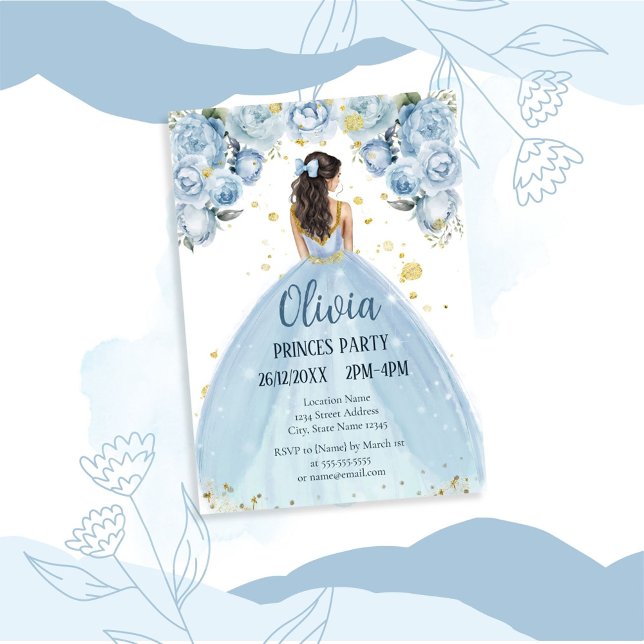 Chic Blue and White Quinceañera Invitation (Creator Uploaded)
