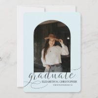 Chic Blue Arch 5 Photo Collage Graduation