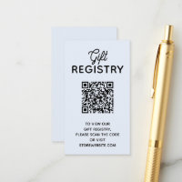 Chic Blue Boy Baby Shower Registry QR Code