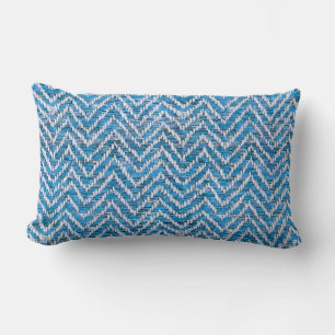 Chic blue cream chevron lumbar cushion