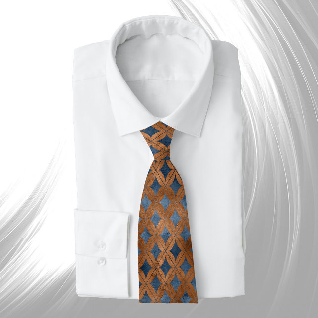 Chic Blue Diamond Pattern  Tie (Creator Uploaded)