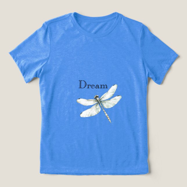 Chic Blue Dragonfly Dream Tri-Blend Shirt (Design Front)