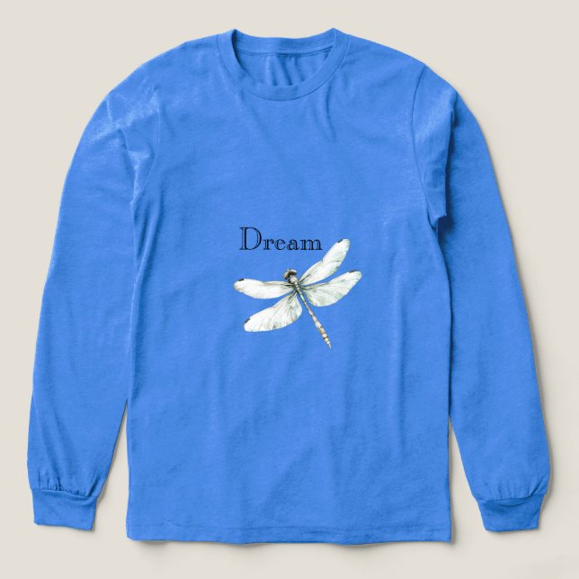 Chic Blue Dragonfly Dream Tri-Blend Shirt (Design Front)