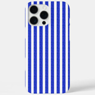 Chic Blue Geometric Stripes iPhone 16 Pro Max Case