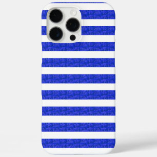 Chic Blue Geometric Stripes  iPhone 16 Pro Max Case