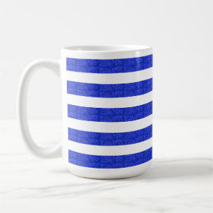 Chic Blue Geometric Stripes Coffee Mug