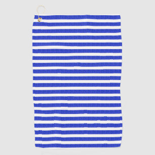 Chic Blue Geometric Stripes Golf Towel