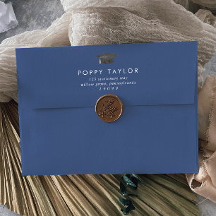 Chic Blue Graduation Announcement Envelope