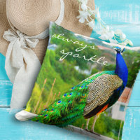 Chic Blue Green Peacock Photo Always Sparkle