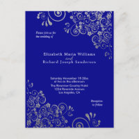 Chic Blue Grey Wedding Invitation RSVP l Website
