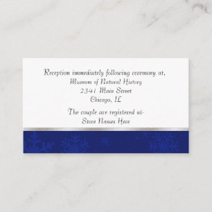 Chic Blue Jewelled Snowflake Wedding Enclosure Car Card