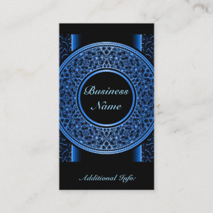 Chic Blue Medallion Business Card 2