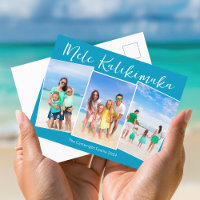 Chic Blue Mele Kalikimaka 3 Family Photo Christmas