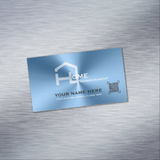 Chic Blue metallic modern business card
