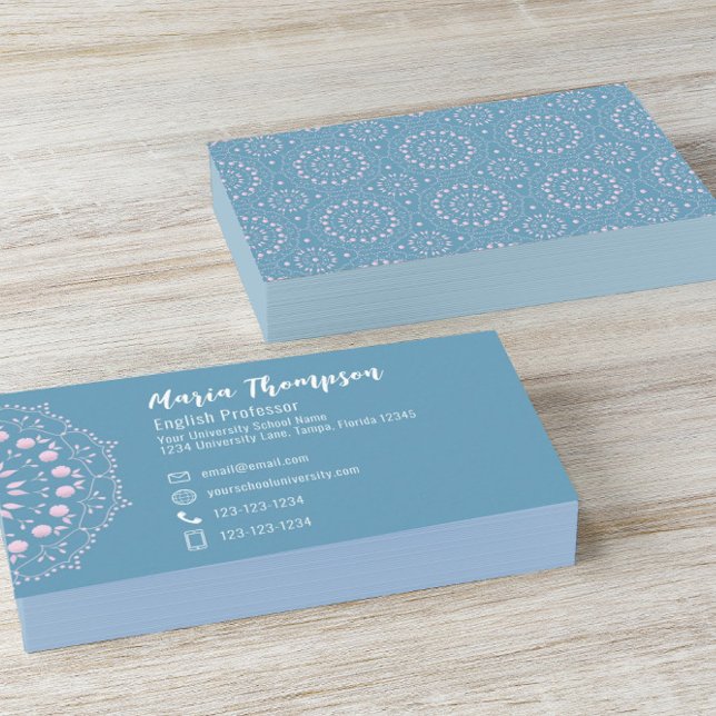 Chic Blue Modern Professional Template Business Card (Creator Uploaded)