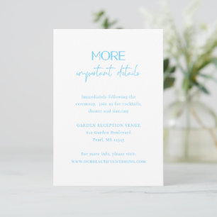 Chic Blue Modern Wedding Enclosure Card