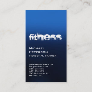 Chic Blue Personal Trainer Fitness Business Card