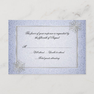 Chic Blue Snowflake Wedding Response Card