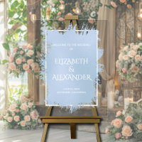 Chic Blue Splash Wedding Welcome