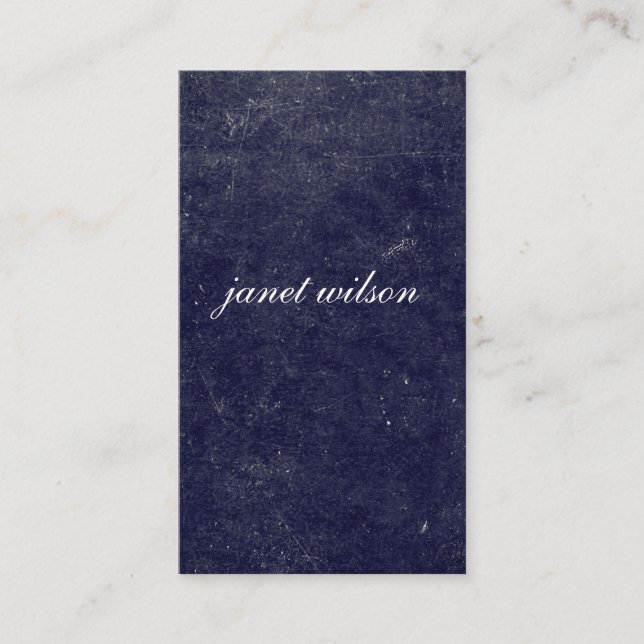 chic blue texture business card (Front)
