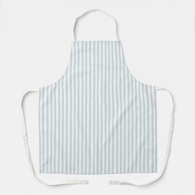 Chic Blue White Stripes Apron (Front)