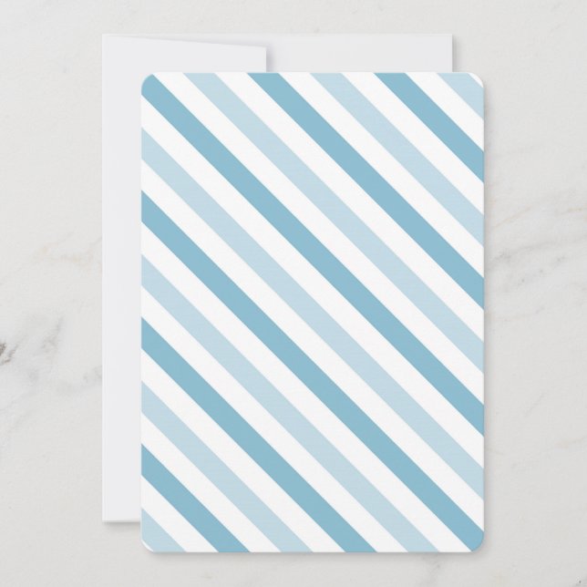Chic Blue White Stripes Baby Shower Invitation (Front)