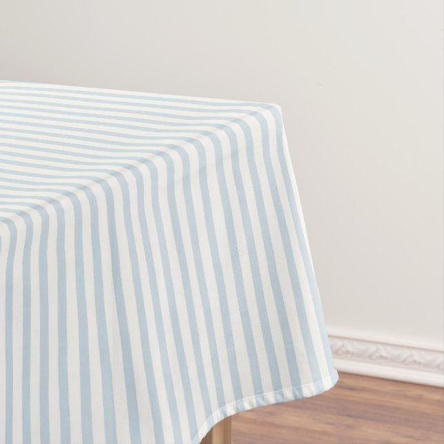 Chic Blue White Stripes Tablecloth (In Situ)