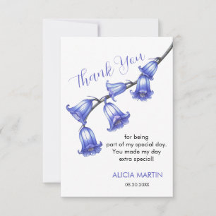Chic Bluebell Flower Blossom Thank You Card