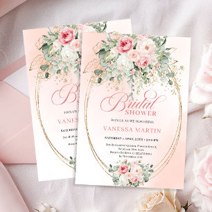 Chic Blush and Gold Bridal Shower Invitation