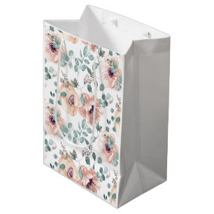Chic Blush Floral Medium Gift Bag