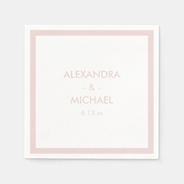 Chic Blush French Inspired Wedding Napkin (Front)
