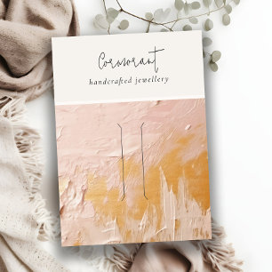 Chic Blush Gold Oil Paint Texture Hairpin Display Business Card