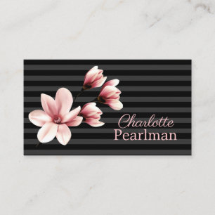 Chic Blush Magnolias Business Card