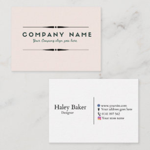 Chic Blush Minimalistic Business Cards