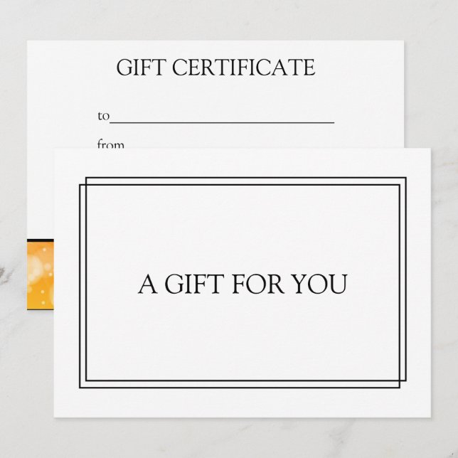 Chic Blush Navy Black Gift Certificate (Front/Back)