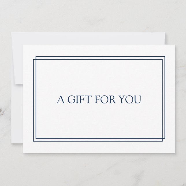 Chic Blush Navy Blue Gift Certificate (Front)