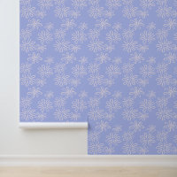 Chic Blush on Periwinkle Blue Flower Doodle
