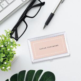 Chic Blush   Personalised Business Card Holder