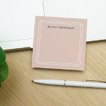 Chic Blush | Personalised Post-it Notes<br><div class="desc">Elegant square notes in pale blush pink feature your name and/or business name in classic lettering,  framed by double geometric square border in timeless crisp white.</div>