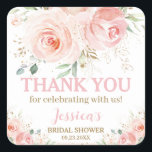 Chic Blush Pink Floral Baby Bridal Shower Birthday Square Sticker<br><div class="desc">These sticker labels feature beautiful blush rose floral and delicate greenery. Personalise them with your own wording and details easily and quickly. Simply click the "Edit Using Design Tool" button to modify the text, wording, font style, font size, and font colour. Perfect for Bridal Showers, Weddings, Baby Showers, Quinceañeras, Sweet...</div>
