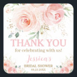 Chic Blush Pink Floral Baby Bridal Shower Birthday Square Sticker<br><div class="desc">These sticker labels feature beautiful blush rose floral and delicate greenery. Personalise them with your own wording and details easily and quickly. Simply click the "Edit Using Design Tool" button to modify the text, wording, font style, font size, and font colour. Perfect for Bridal Showers, Weddings, Baby Showers, Quinceañeras, Sweet...</div>