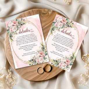 Chic Blush Pink Floral Eucalyptus Details Card