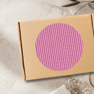 Chic Blush Pink Glitter Style Vertical Stripes Classic Round Sticker