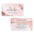 Chic Blush Pink Gold Glitter Marble Agate Monogram