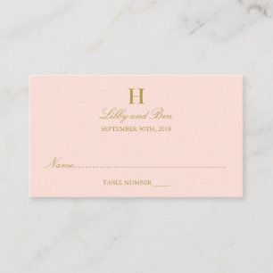 Chic Blush Pink & Gold Wedding Place Card