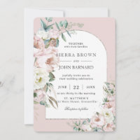 Chic Blush Pink Ivory Peonies Floral Arch Wedding
